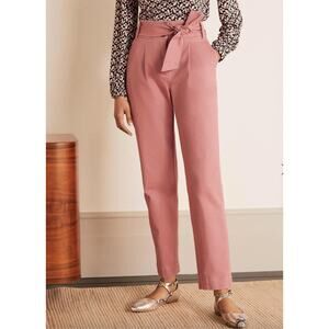 Boden Pants US4 Dusty Red Bude Trousers High Waist Tapered Leg Pockets